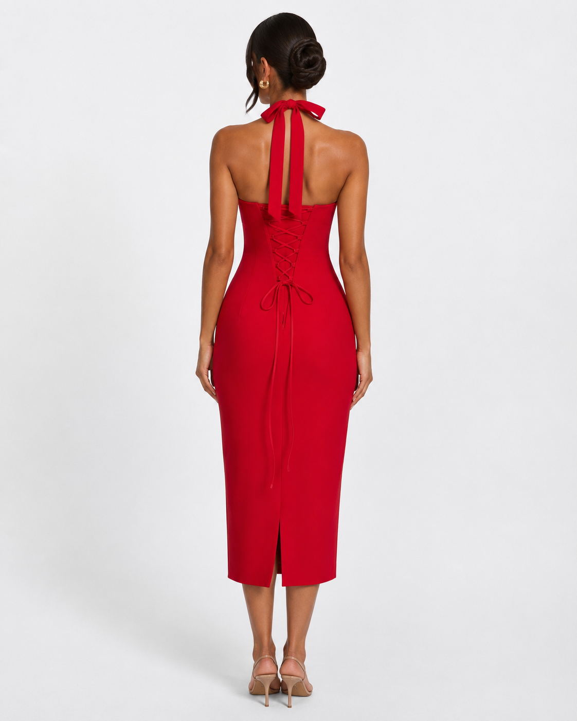 Eye Contact Halter Midi Dress – 4