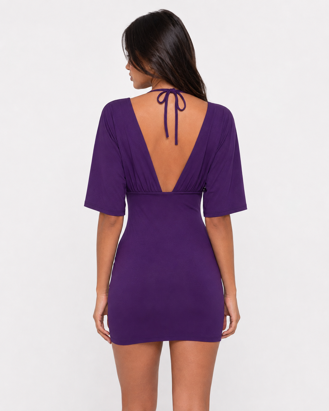 Deep Cut Plunge Mini Dress – 12