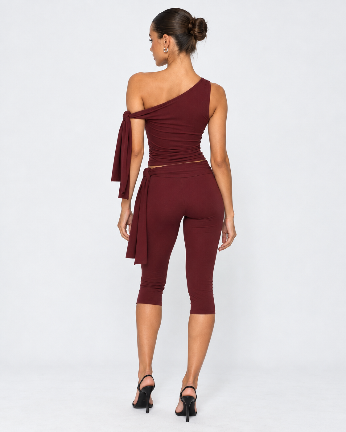 Drape Escape One-Shoulder Capri Set – 18