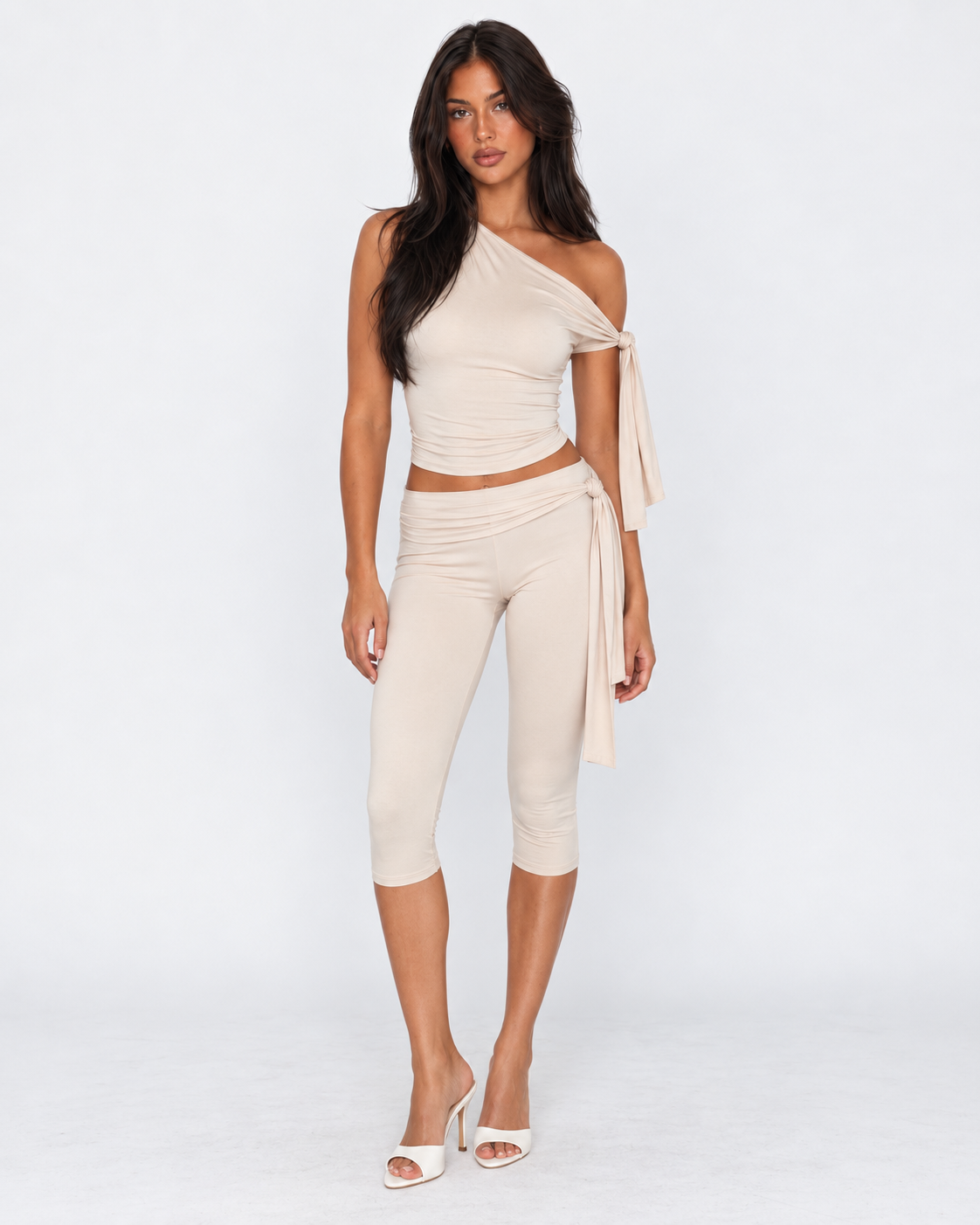 Drape Escape One-Shoulder Capri Set – 23