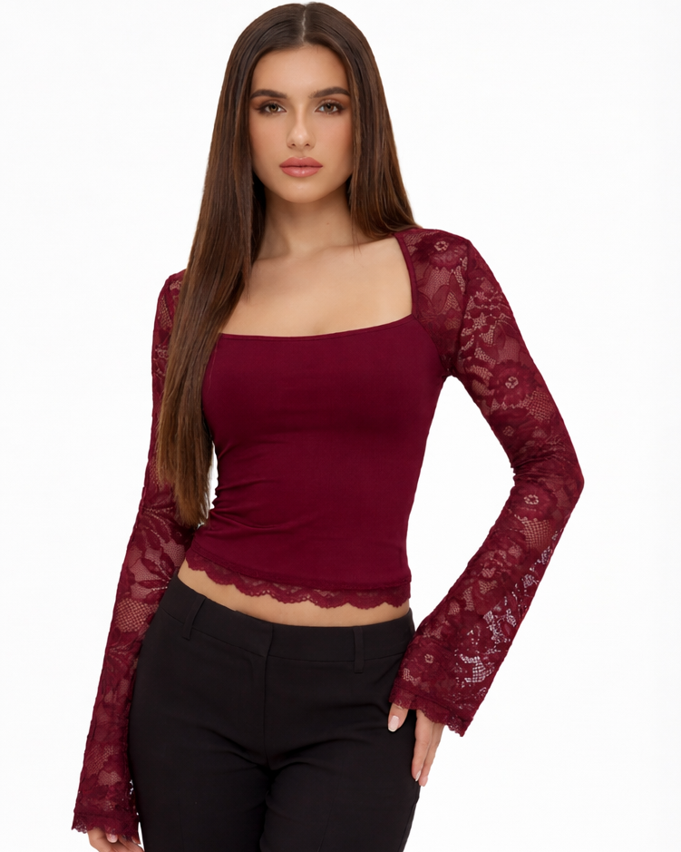 Long Story Lace Sleeve Top – 9