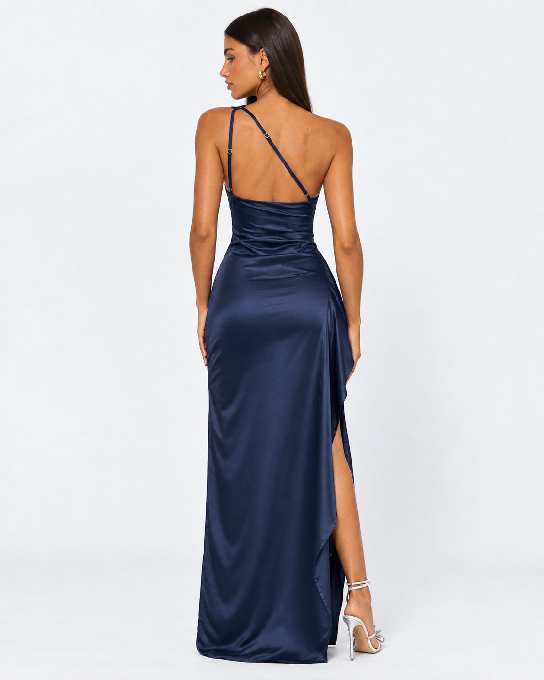 Encore One-Shoulder Satin Maxi Dress – 22