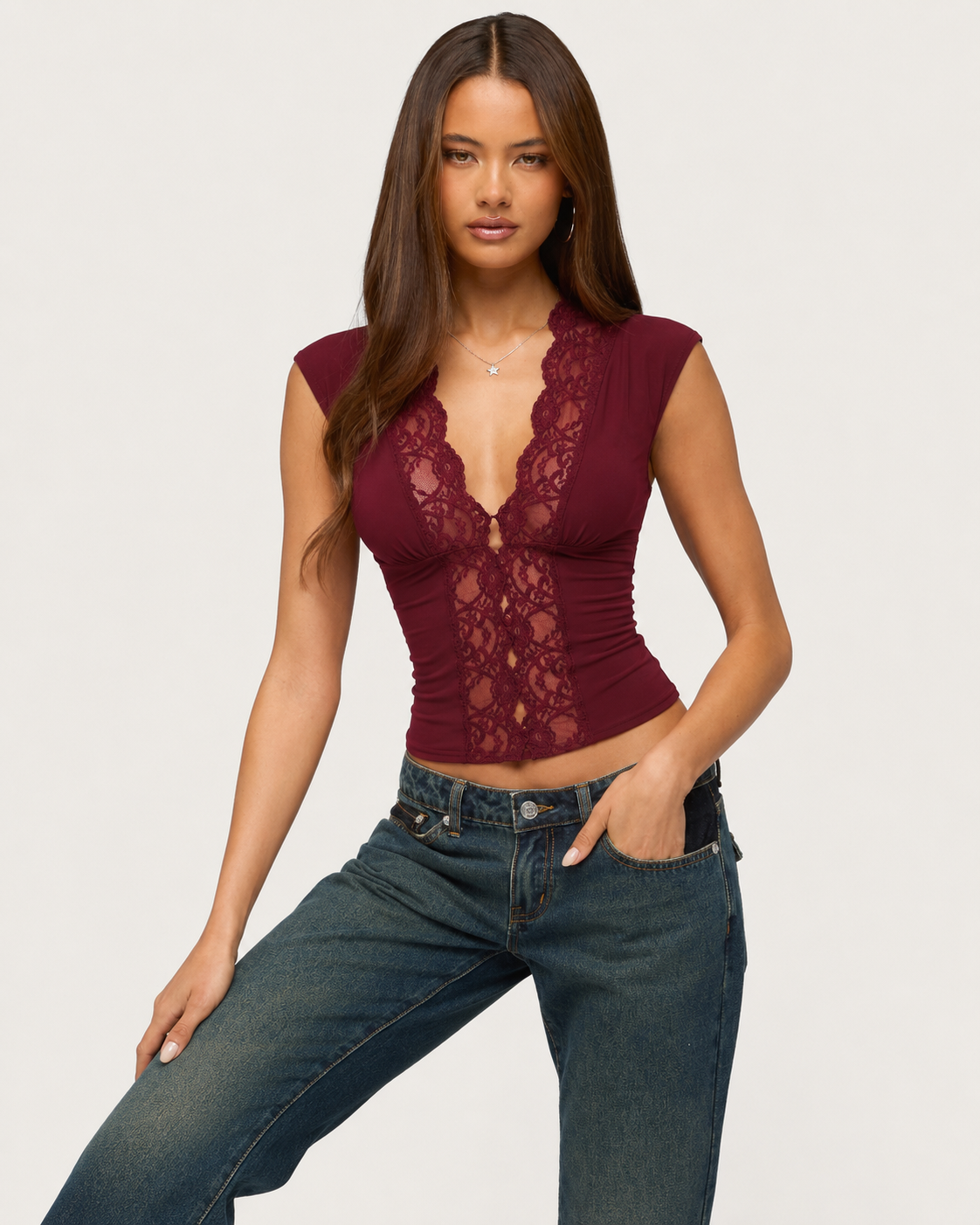 Second Glance Lace Button Top – 8
