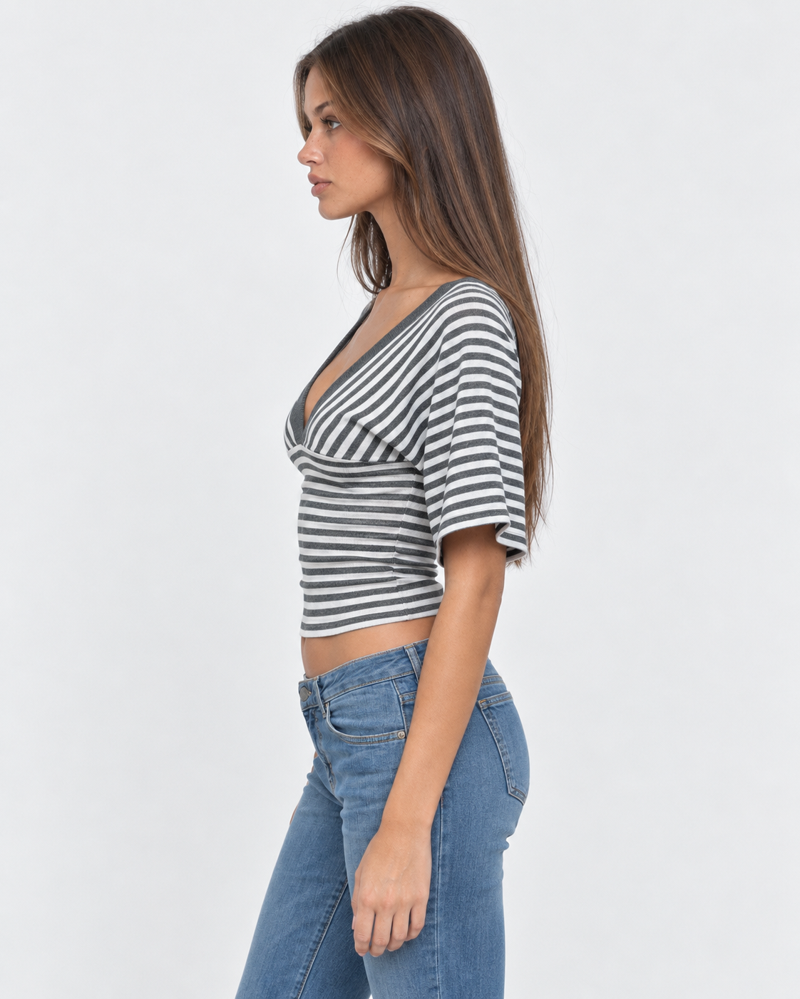 Weekend Pass Striped V-Neck Top – 3