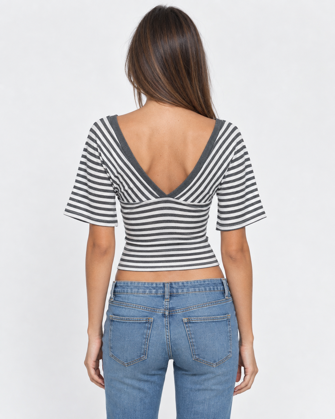 Weekend Pass Striped V-Neck Top – 4
