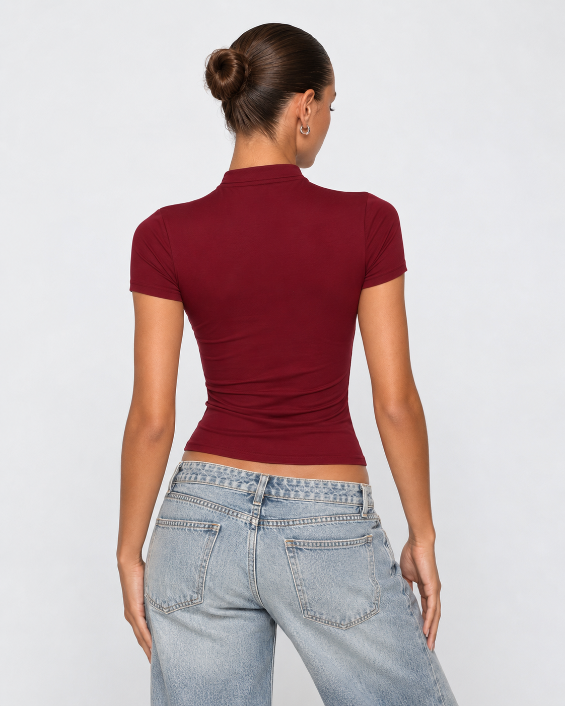 Eyes Up Keyhole Mock-Neck Top – 8