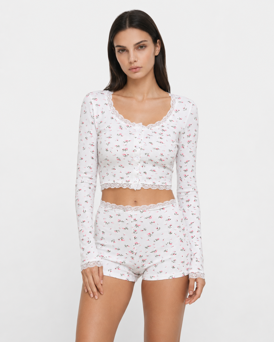 Bouquet Toss Ribbed Pyjama Set – 1