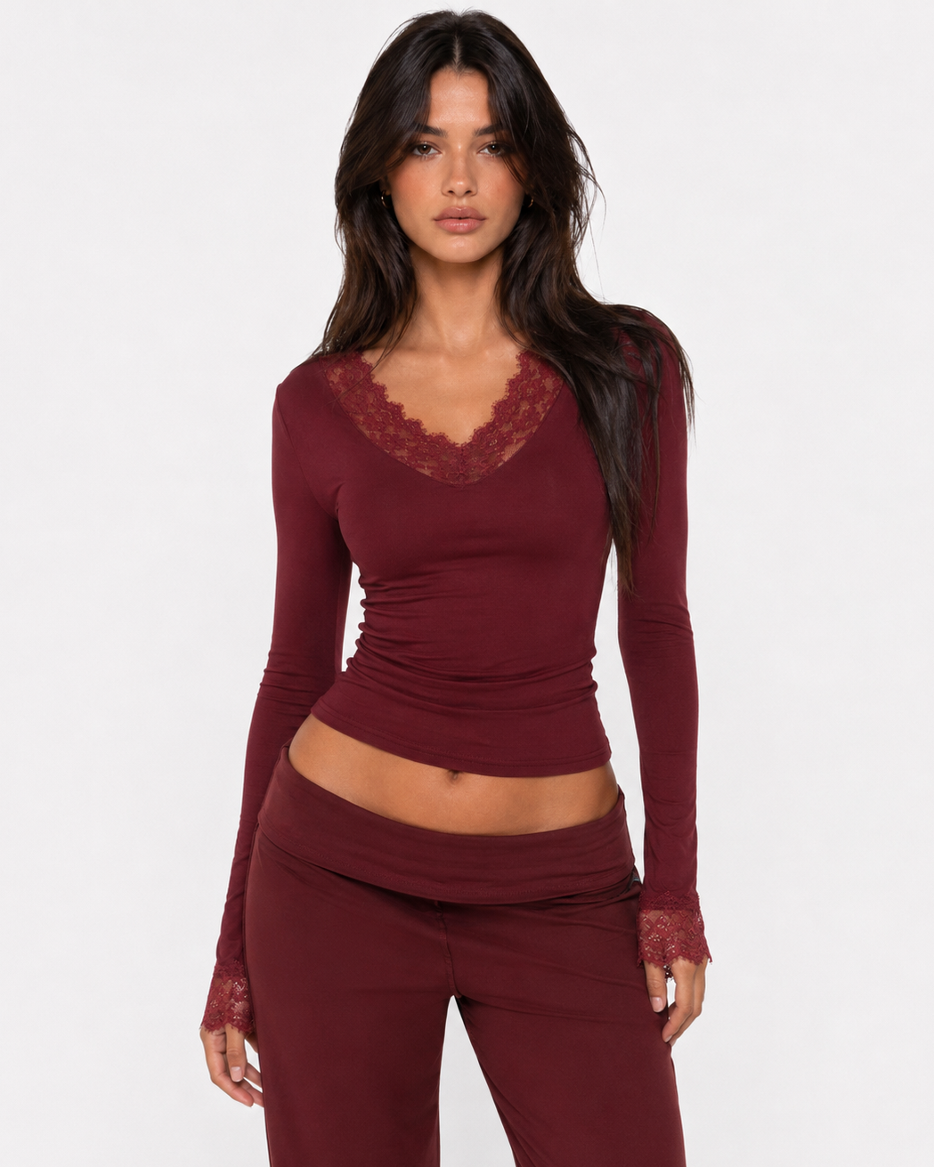 Cuff Link Lace-Trim Top – 13