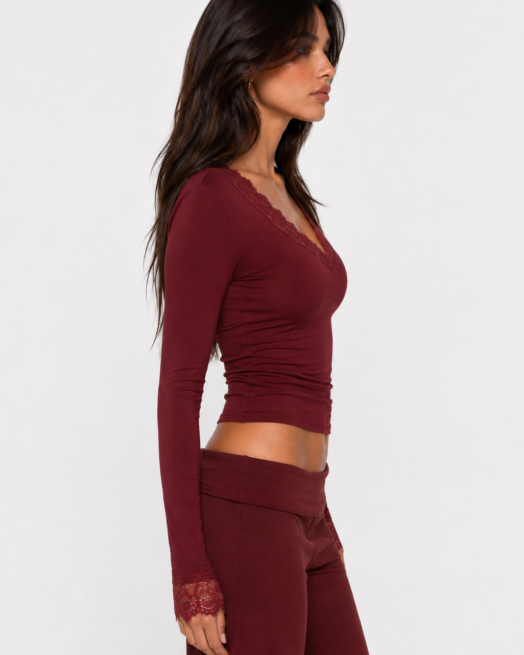 Cuff Link Lace-Trim Top – 15