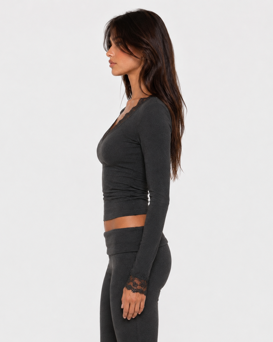 Cuff Link Lace-Trim Top – 18