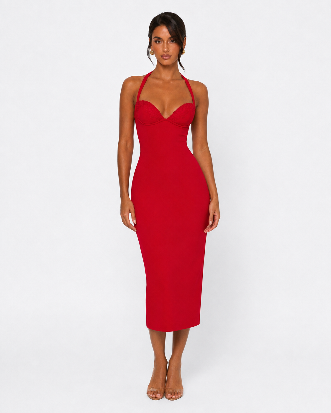 Eye Contact Halter Midi Dress – 1