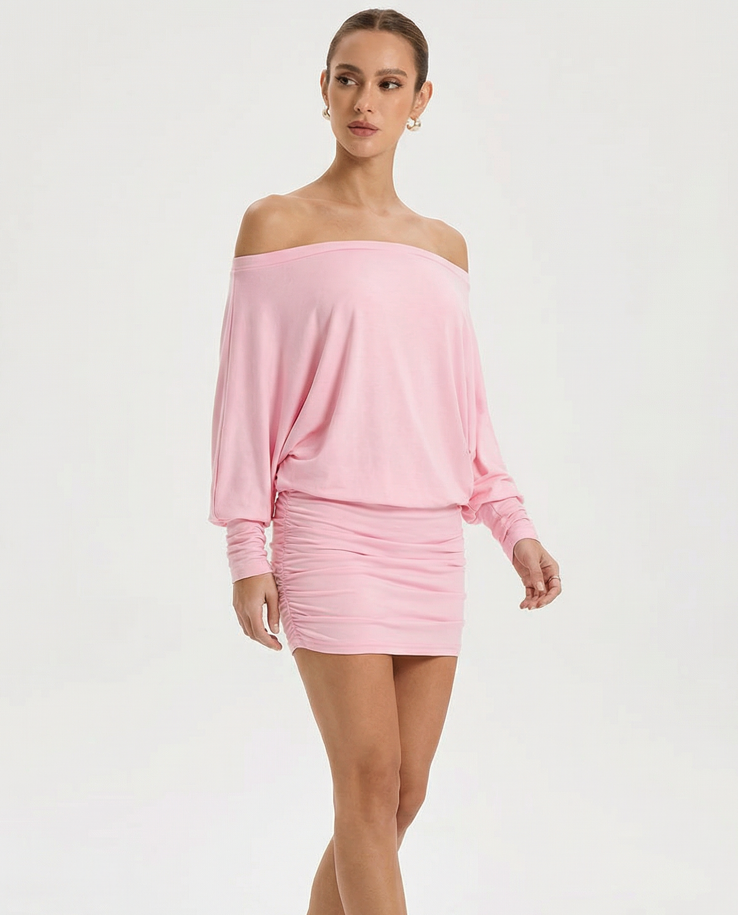 Gather Round Ruched Mini Dress – 10