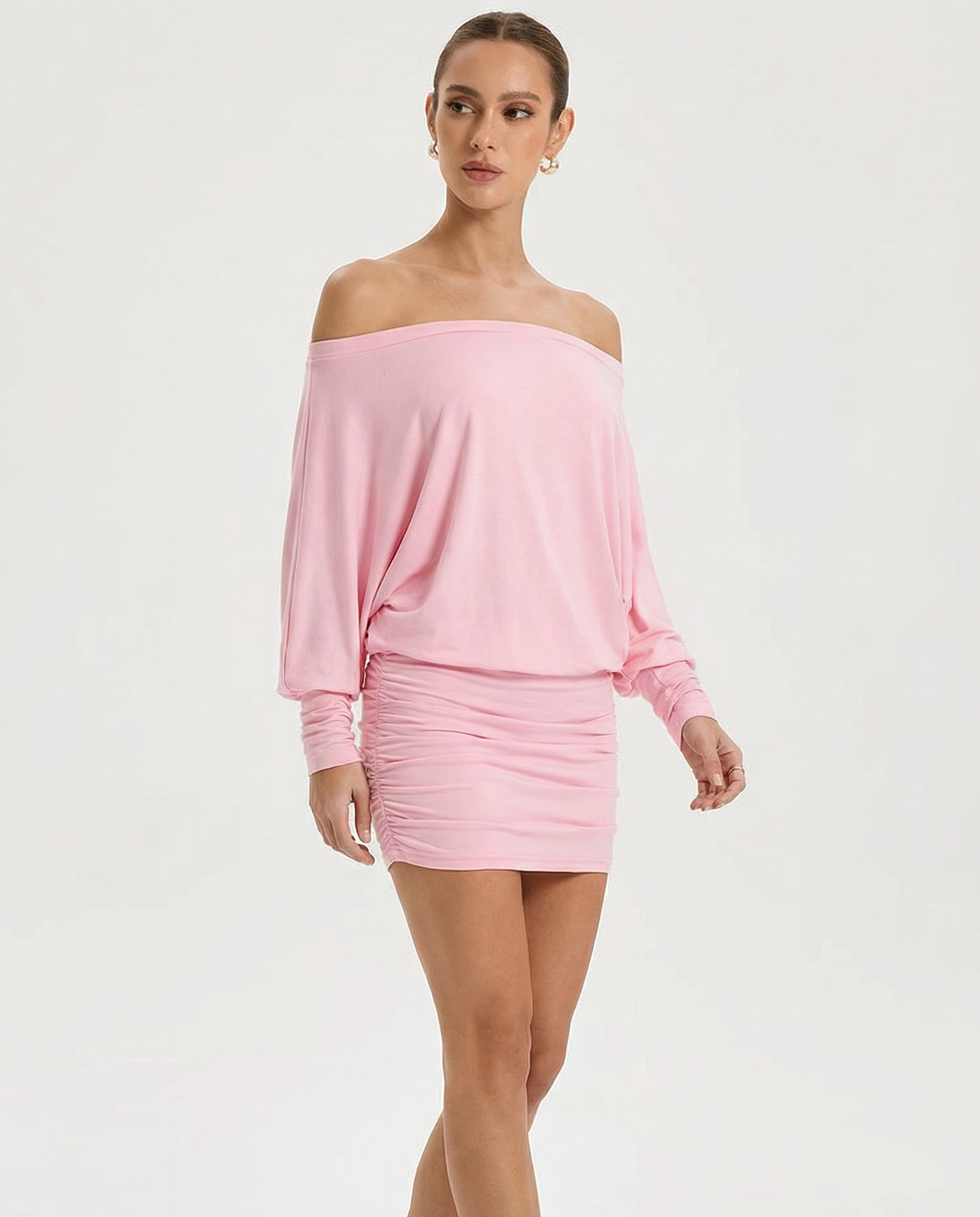 Gather Round Ruched Mini Dress – 10
