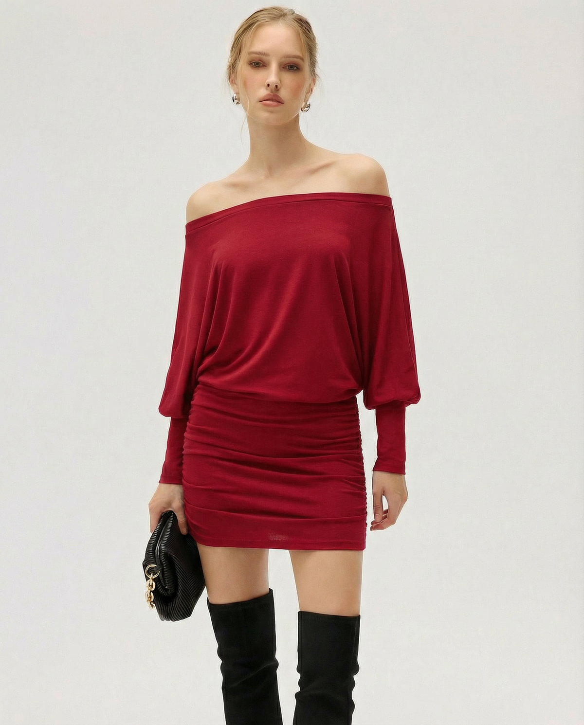Gather Round Ruched Mini Dress – 14