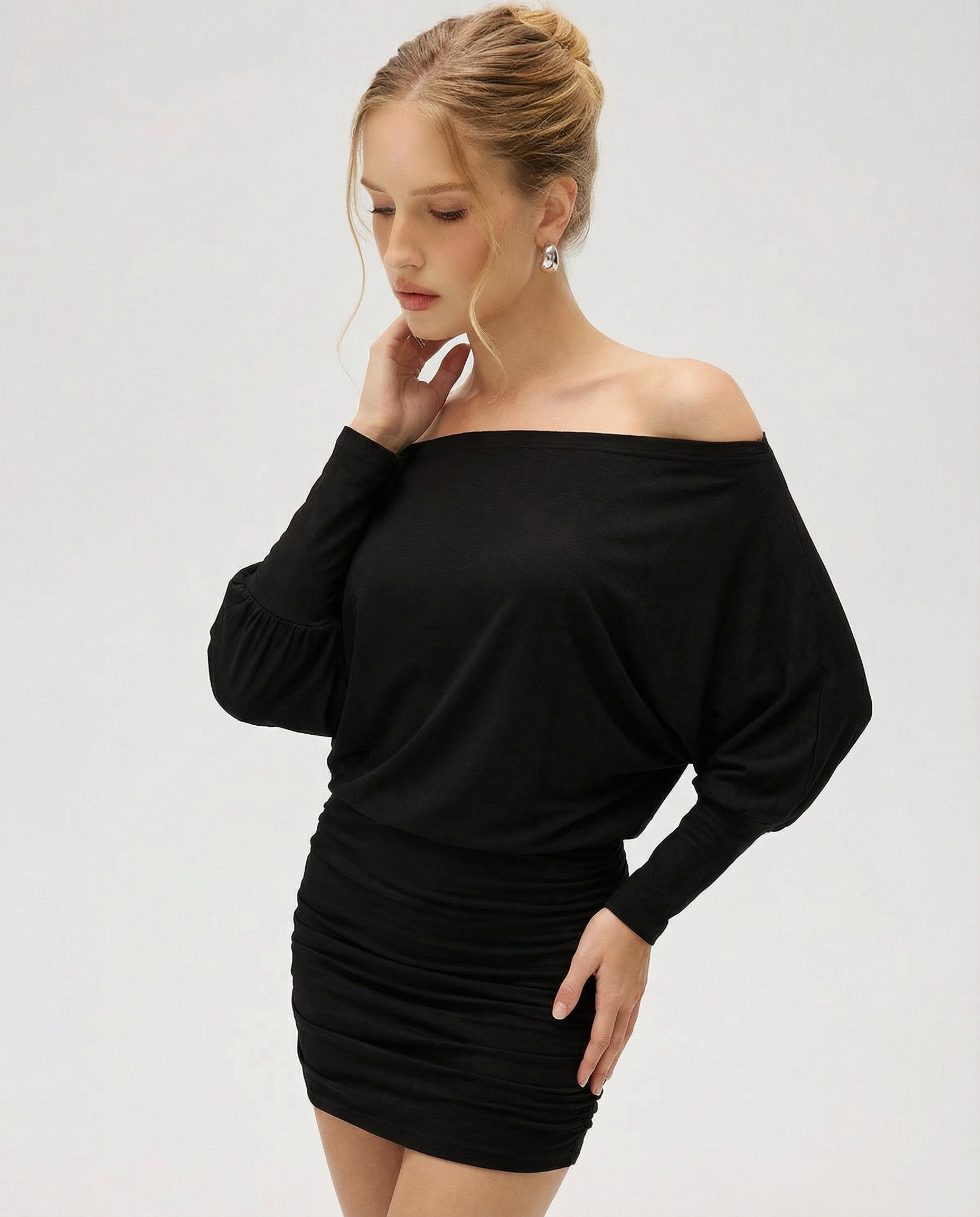 Gather Round Ruched Mini Dress – 4