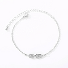 Silver angel wing bracelet, flat lay close-up