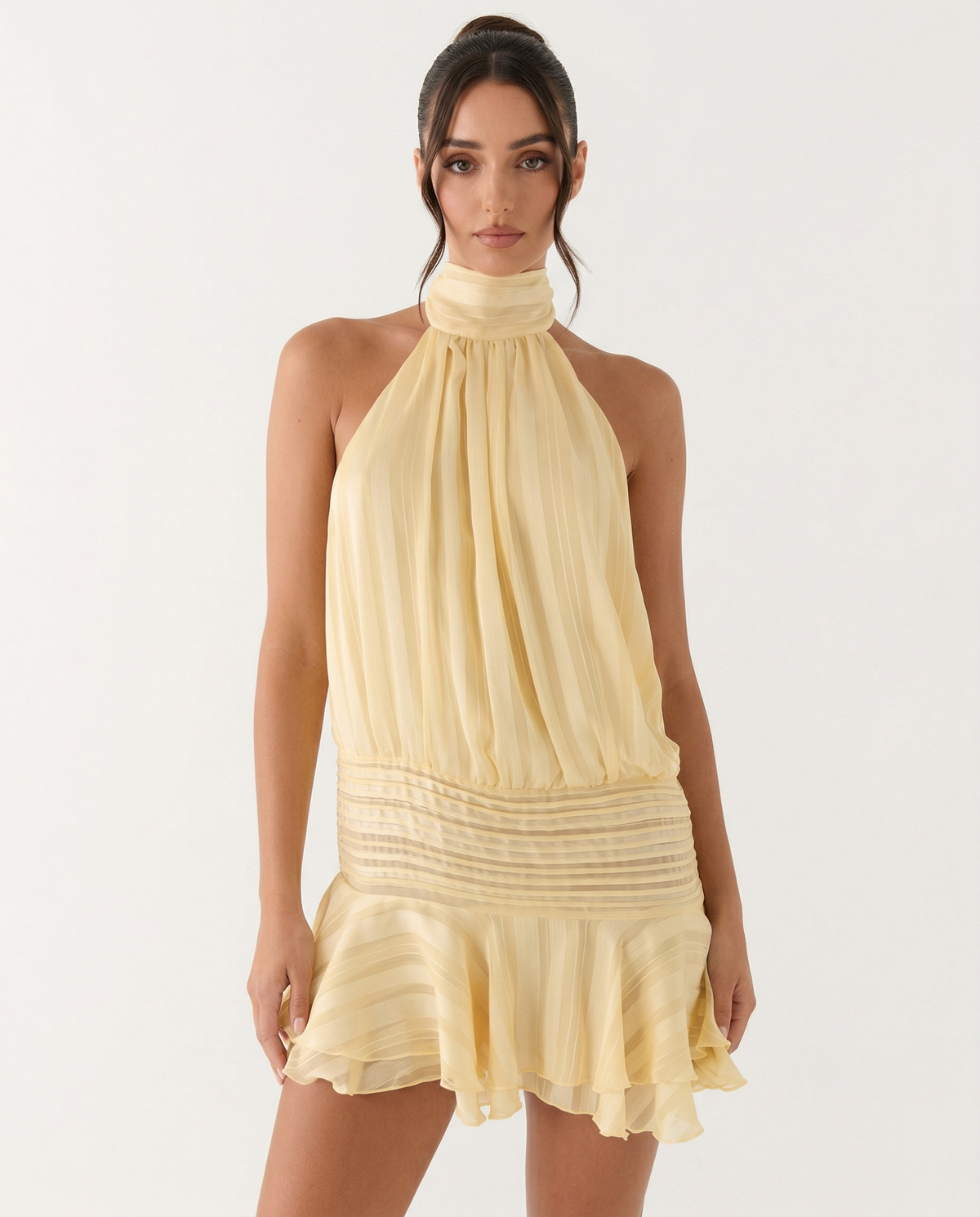 Summer Haze Pleated Mini Dress – 1