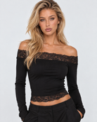 Long Shot Off-Shoulder Lace Top – 2
