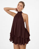 Postcard Halter Mini Dress – 12
