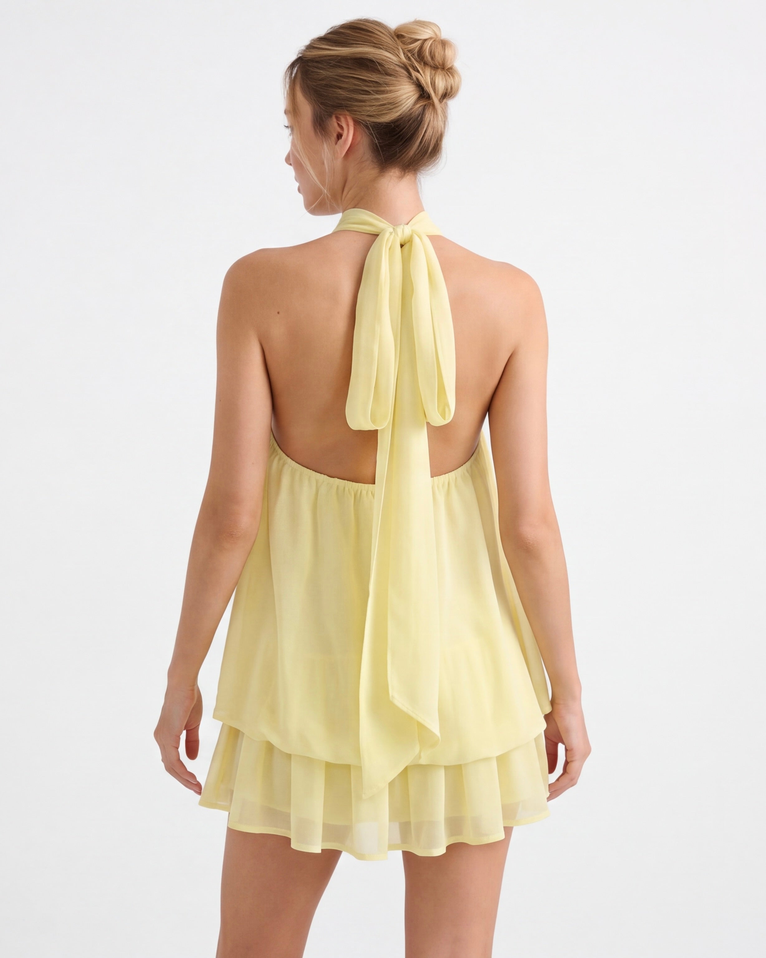Postcard Halter Mini Dress – 2