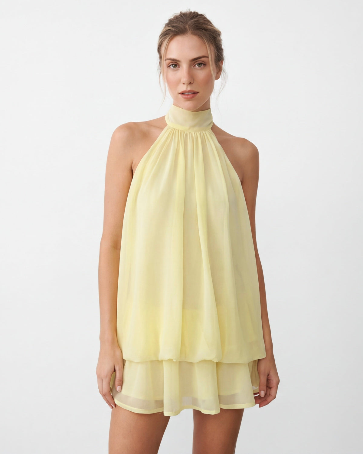 Postcard Halter Mini Dress – 3