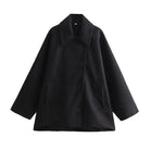Black oversized coat, flat lay product shot