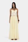 Butter lace maxi dress with scalloped bodice, front view on model