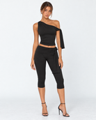 Drape Escape One-Shoulder Capri Set – 1