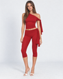 Drape Escape One-Shoulder Capri Set – 11
