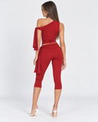 Drape Escape One-Shoulder Capri Set – 14