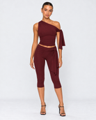 Drape Escape One-Shoulder Capri Set – 15