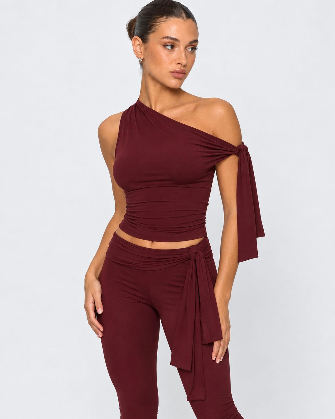 Drape Escape One-Shoulder Capri Set – 16