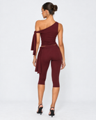 Drape Escape One-Shoulder Capri Set – 18