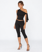 Drape Escape One-Shoulder Capri Set – 2