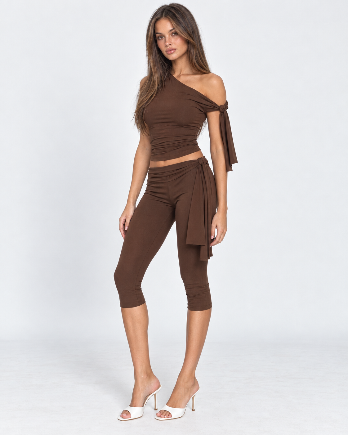 Drape Escape One-Shoulder Capri Set – 20