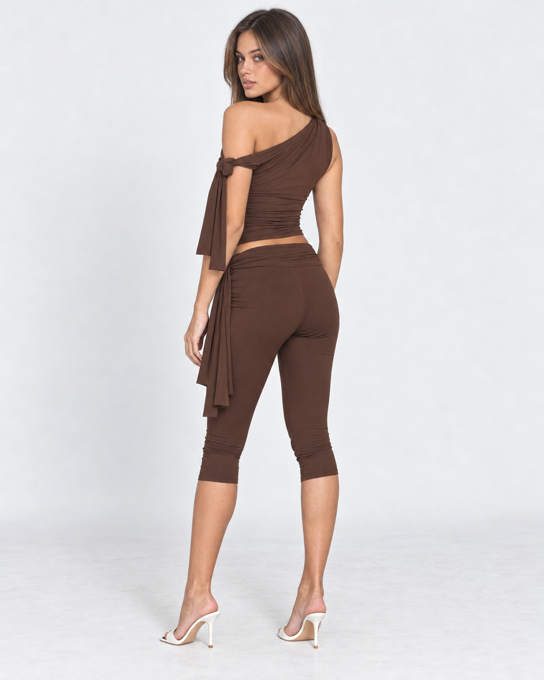 Drape Escape One-Shoulder Capri Set – 21