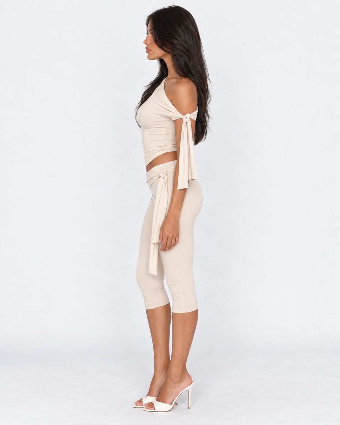 Drape Escape One-Shoulder Capri Set – 25
