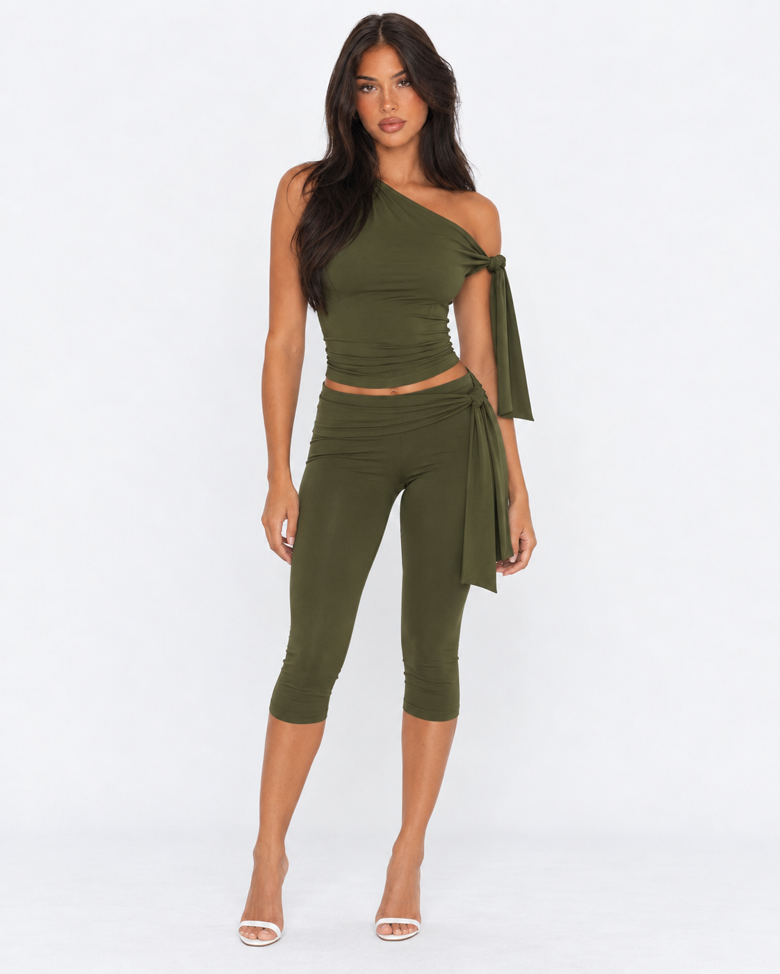 Drape Escape One-Shoulder Capri Set – 26
