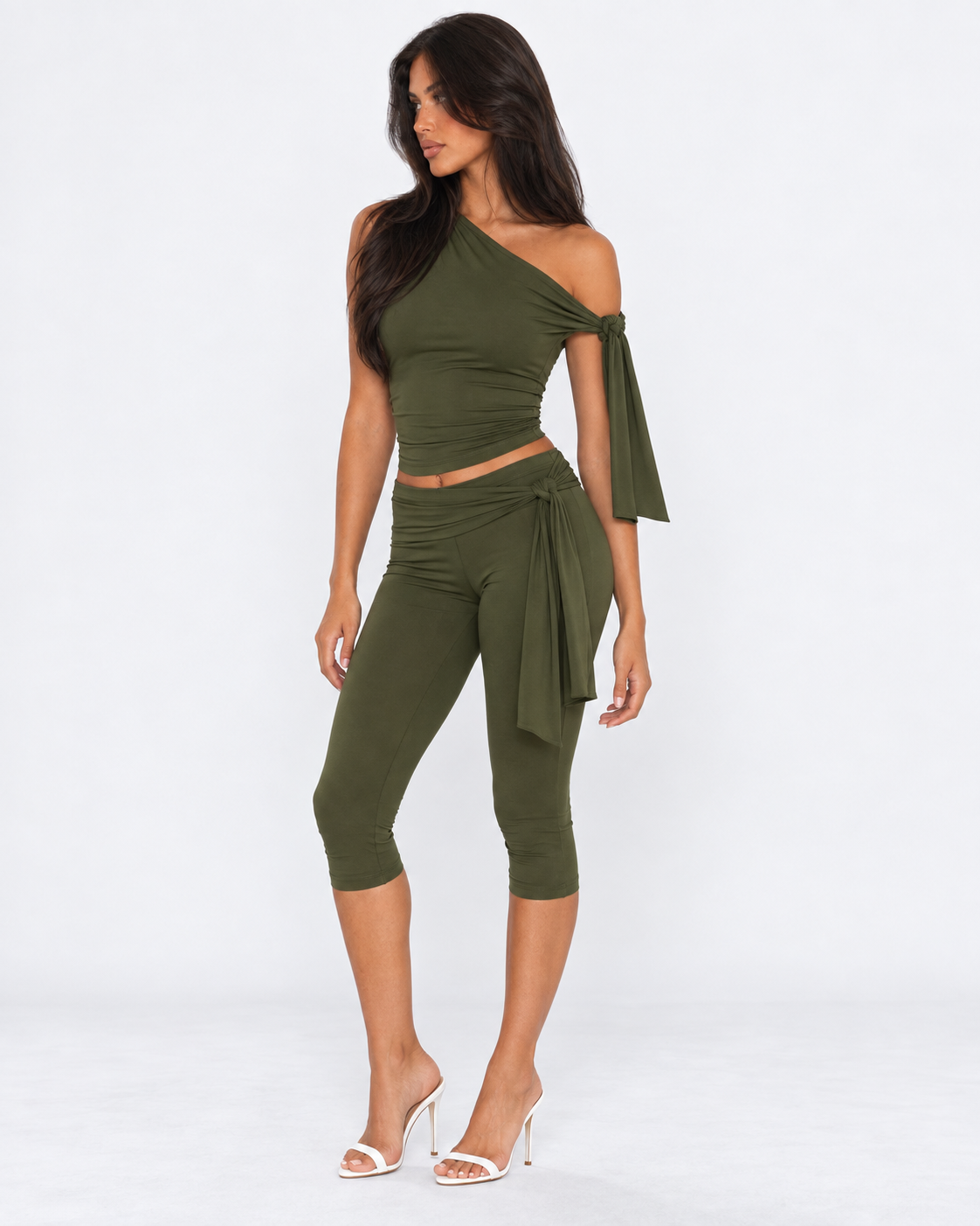 Drape Escape One-Shoulder Capri Set – 28