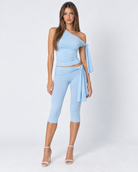 Drape Escape One-Shoulder Capri Set – 32