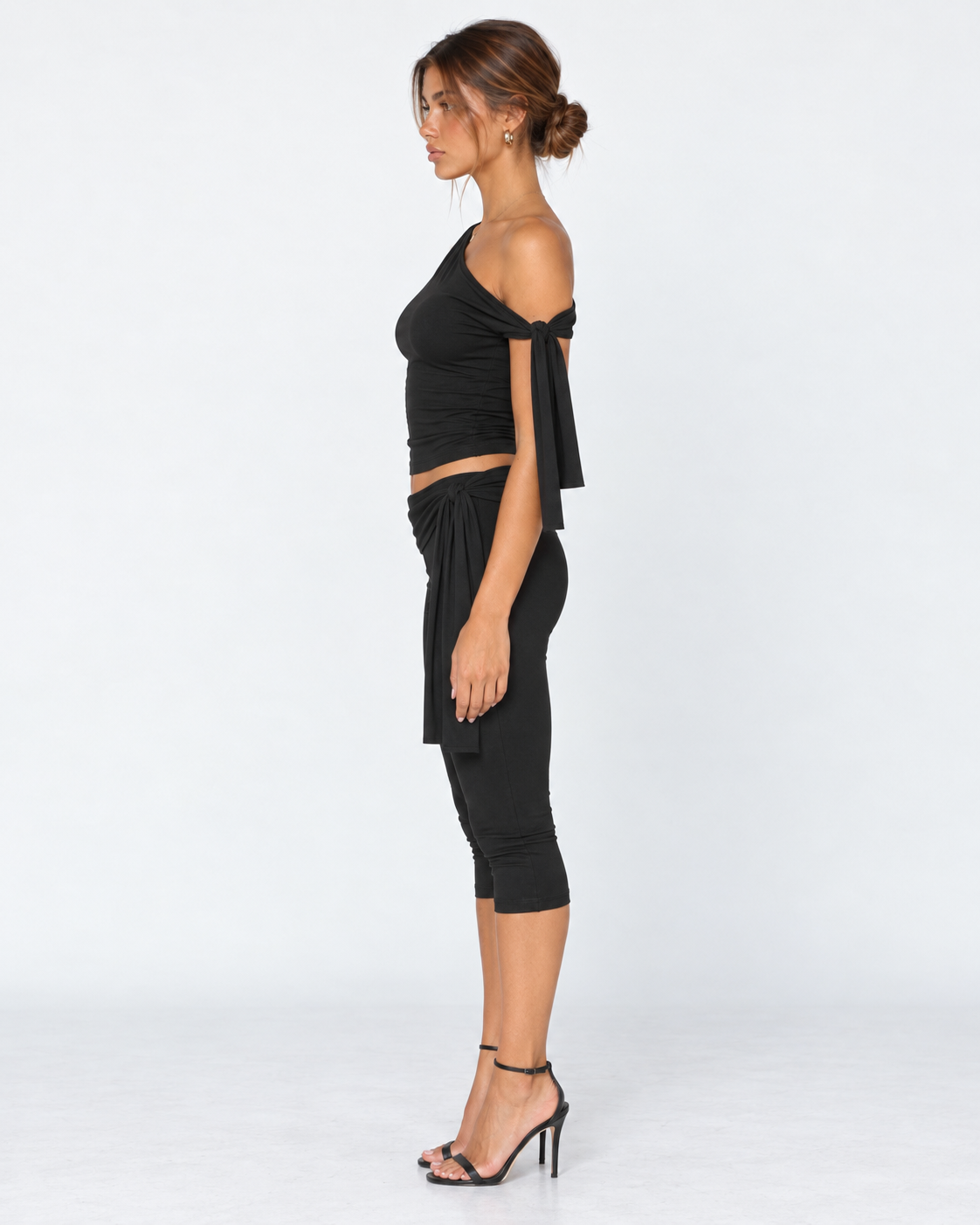 Drape Escape One-Shoulder Capri Set – 4