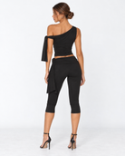 Drape Escape One-Shoulder Capri Set – 5