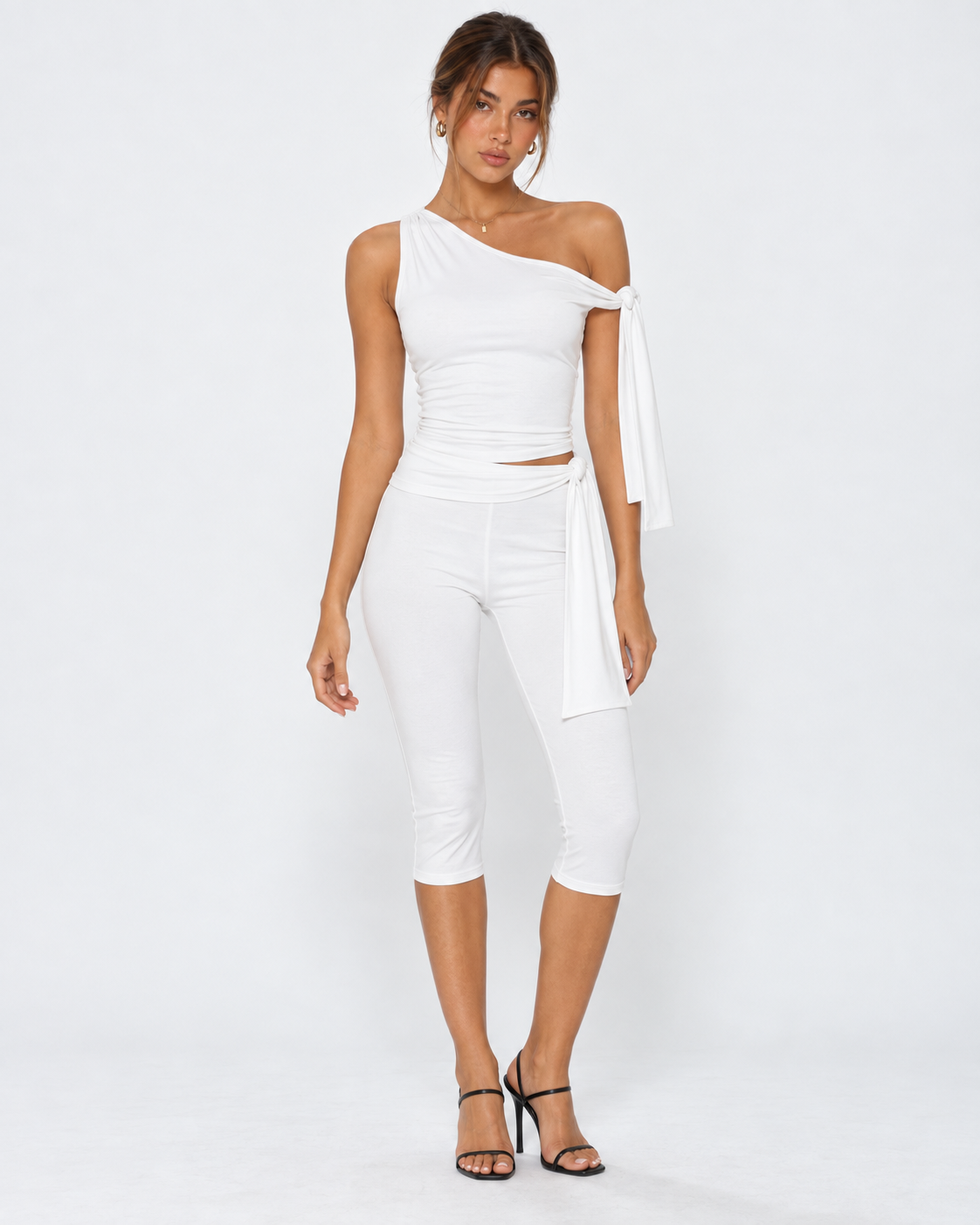 Drape Escape One-Shoulder Capri Set – 6