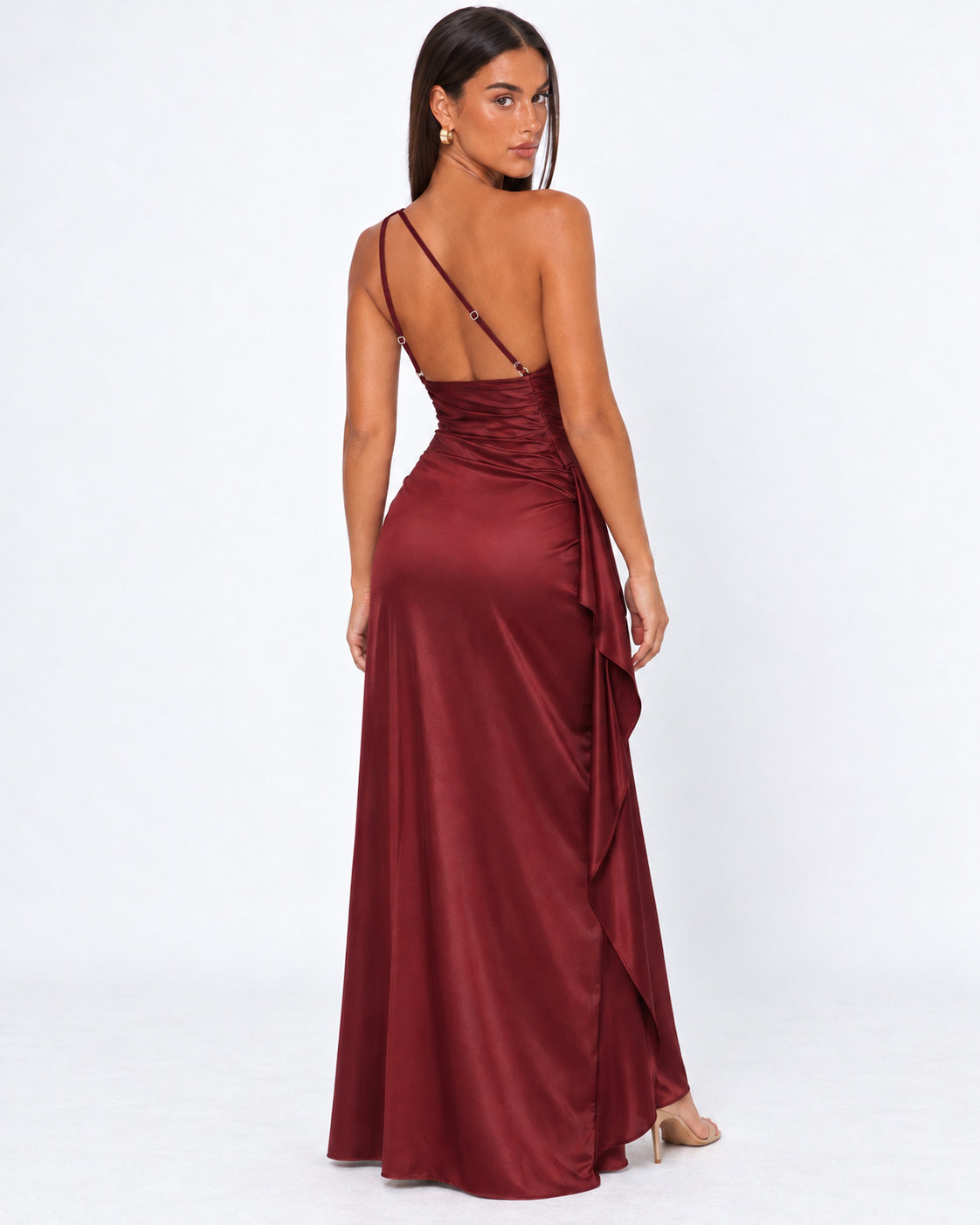 Encore One-Shoulder Satin Maxi Dress – 15