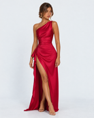 Encore One-Shoulder Satin Maxi Dress – 17
