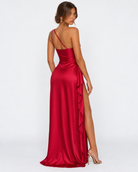 Encore One-Shoulder Satin Maxi Dress – 19