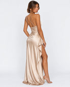 Encore One-Shoulder Satin Maxi Dress – 3