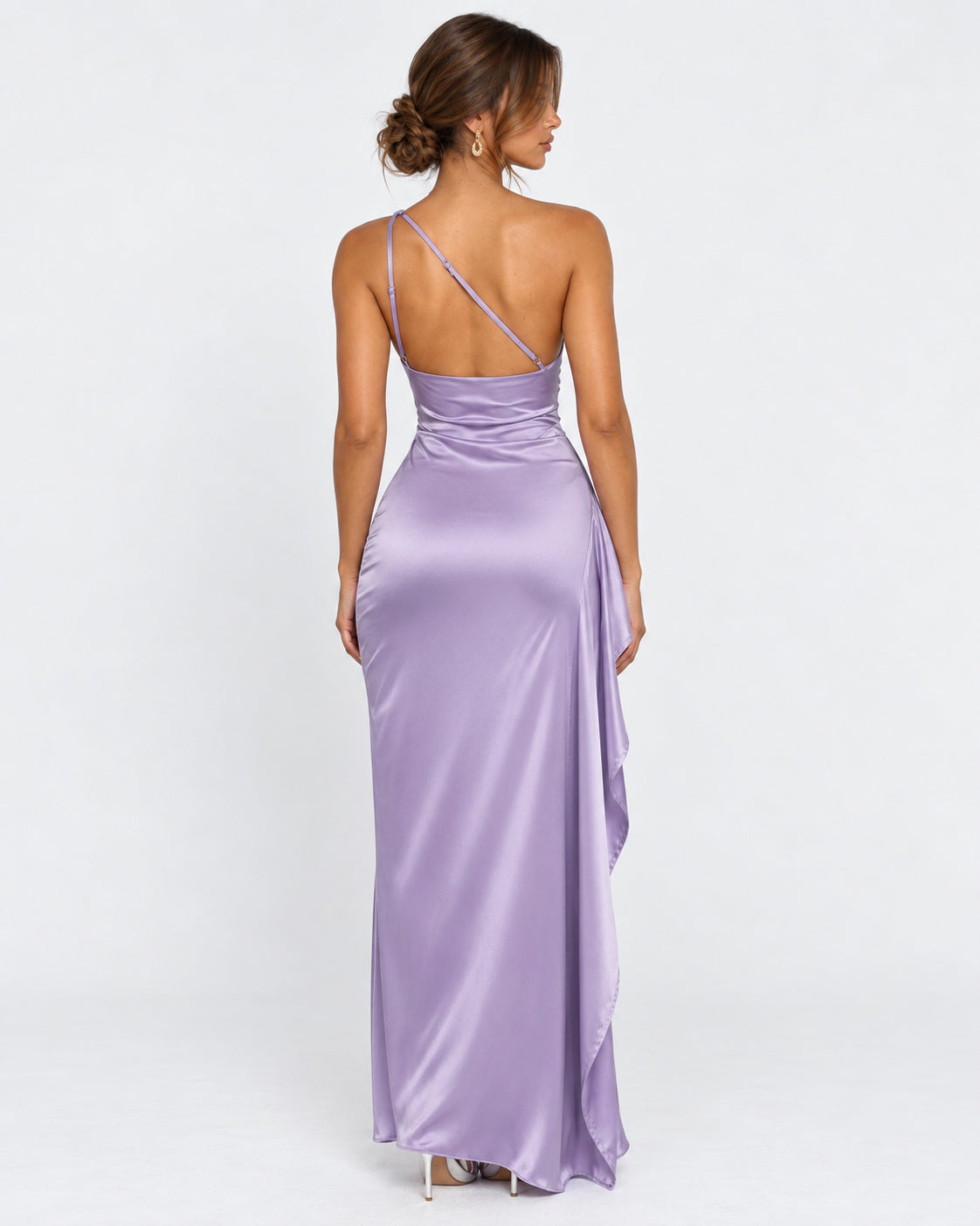 Encore One-Shoulder Satin Maxi Dress – 35
