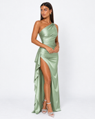 Encore One-Shoulder Satin Maxi Dress – 6