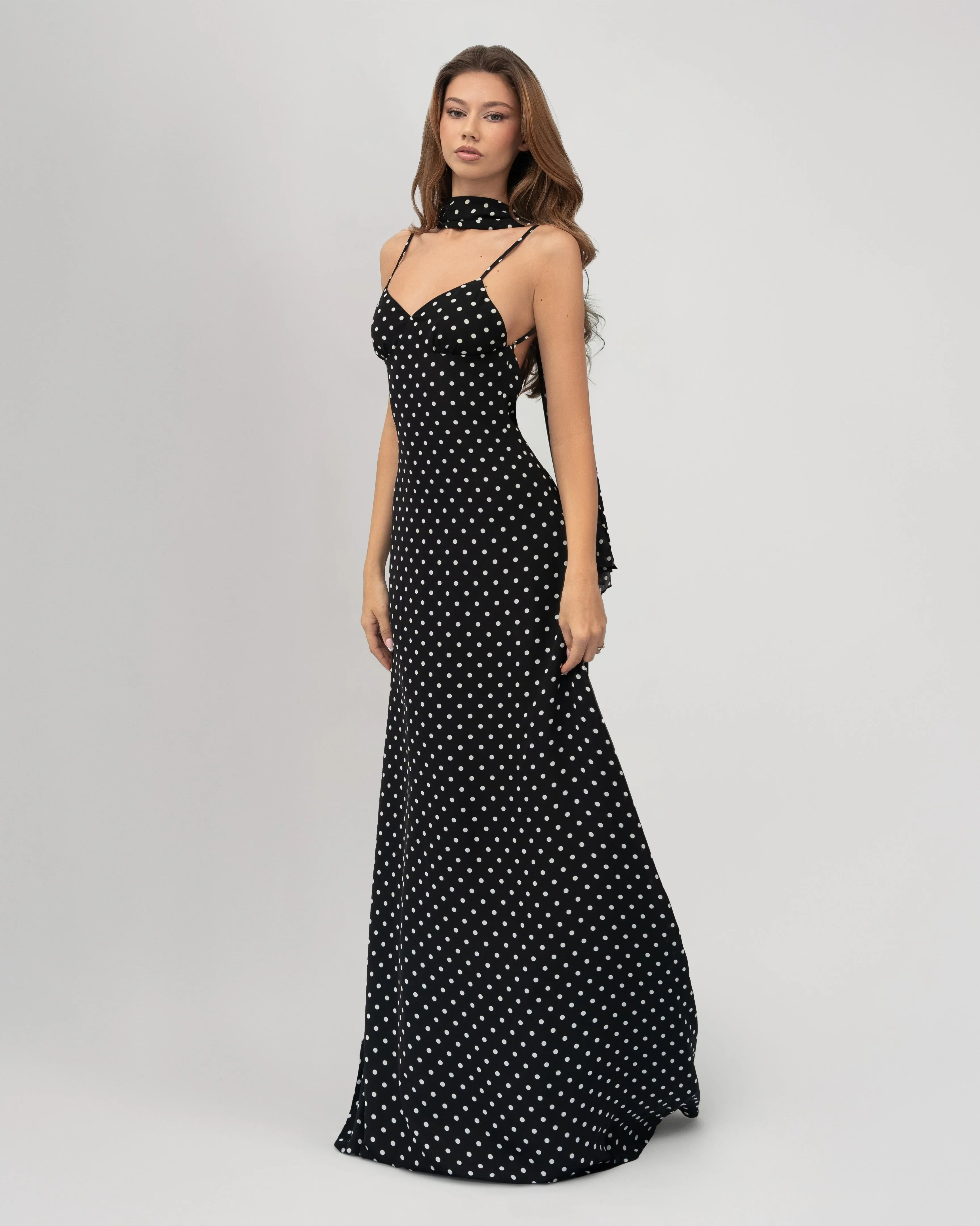 Scarf Story Polka Dot Dress – 1